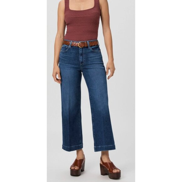 Paige Anessa Wide Leg Jean Dark Wash Stretch-sz 26 - Picture 1 of 14